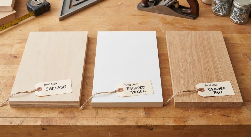 Plywood vs MDF vs Solid Wood: What Goes Where in a Custom Cabinet (and What's a Waste of Money)