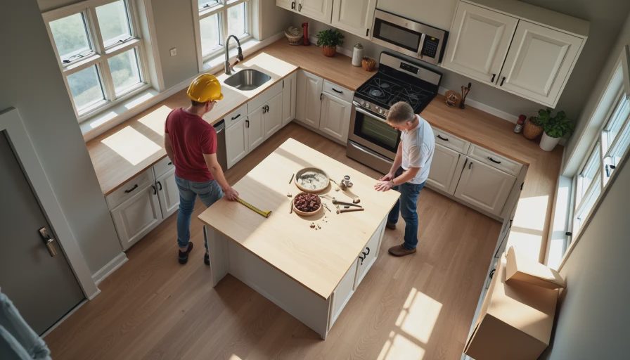Visual context for white shaker cabinets