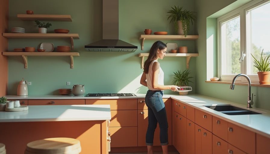 Visual context for kitchen cabinets