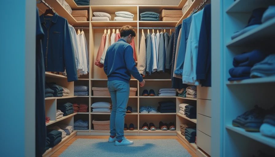Visual context for closet shelving